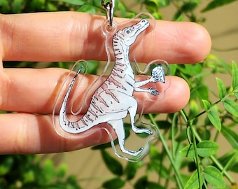 Baryonyx Dinosaurier Acryl Schlüsselanhänger - You&#39;re A Gem - Jurassic Park Schlüsselanhänger, Tier Anhänger, süße Accessoires, Geschenke für Sie, Ihn, Schule, Tasche