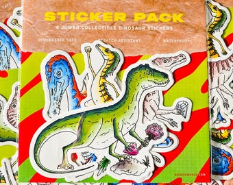 Niedliche Dinosaurier Aufkleber, Jumbo Pack, Geschenk für Sie, Ihn, Kinderzimmer Dekor, Vinyl Aufkleber, Überraschungsparty, Arbeit, Schule, Sammlerstücke