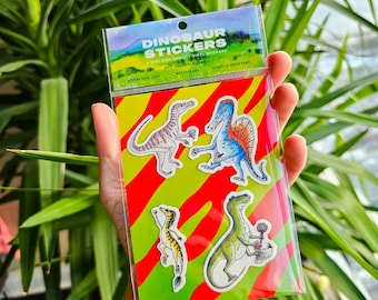 Dinosaurier Aufkleber 4er Pack - Niedliche Cartoon Aufkleber - Bunte Wandaufkleber - Einzigartige Geschenke für Kinder - Kunst und Handwerk - Lustiges Geschenk