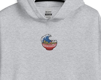 Sudadera unisex con capucha bordada de fideos ramen / Camiseta para amantes del ramen, camiseta para amantes de los fideos, camiseta para amantes de la comida