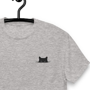 Peeping Cat T-Shirt | Cute Cat Face Shirt, Gift for Cat Lover, 100% Cotton Unisex Top