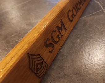Engraved Wood Desk Name Plate: Custom Office Sign