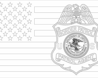 Border Patrol Flag SVG: CNC Carving Vector Graphic