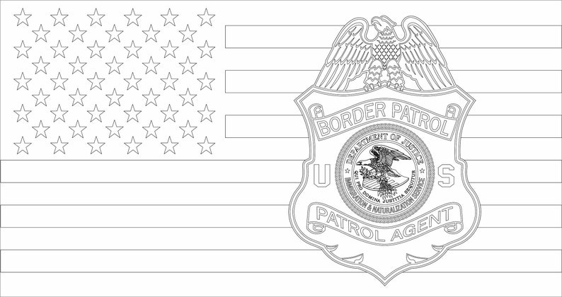 Border Patrol SVG Flag SVG CNC Svg Border Patrol Horizontal Flag Svg ...
