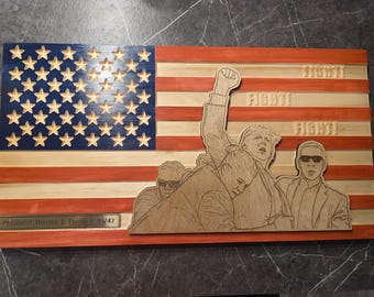 Tapis Mural Décoratif Trump 2024 Captain America - Style Vintage Rétro - Tapisserie D'art Multicolore