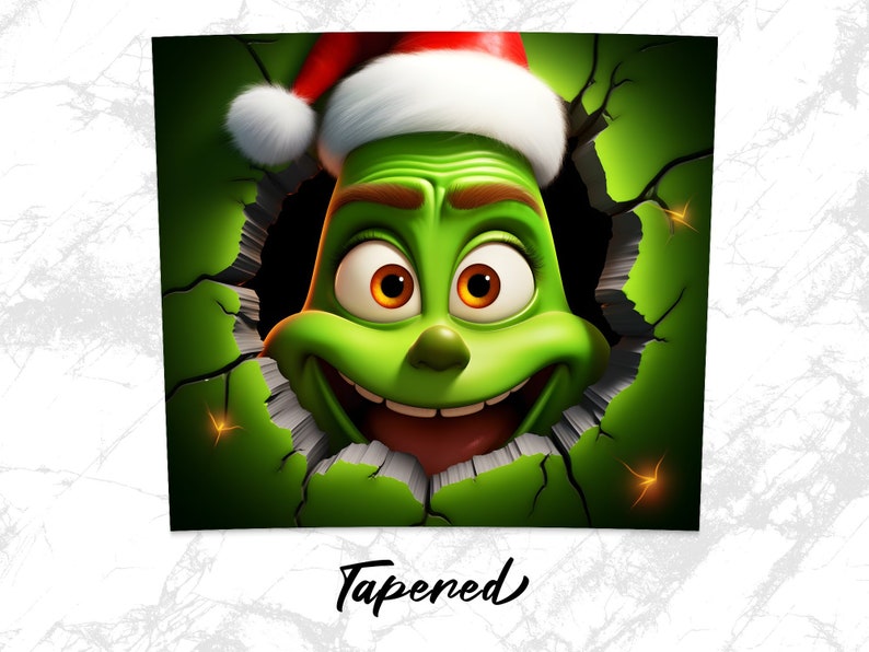 3D Grinch Peeking Through Wall Hole 20 Oz Skinny Tumbler Sublimation ...