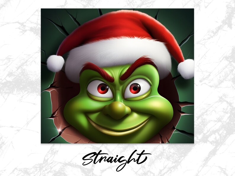3D Grinch Peeking Through Wall Hole 20 Oz Skinny Tumbler Sublimation ...