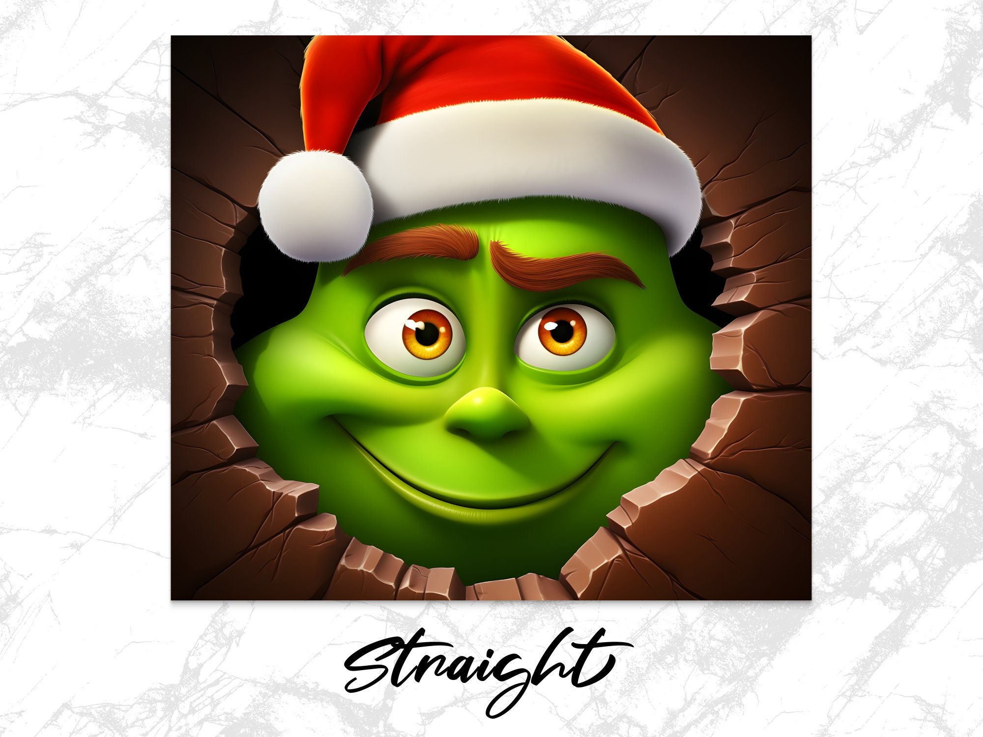 3D Grinch Peeking Through Wall Hole 20 Oz Skinny Tumbler - Etsy