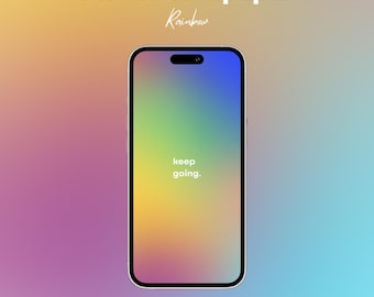 Soft Rainbow Gradient Phone Wallpaper – Colorful Aesthetic Digital Download
