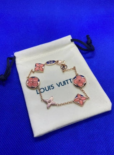 Louis Vuitton Tri-Colored Gold Idylle Blossom Monogram Bracelet , Station Bracelet, Contemporary Jewelry