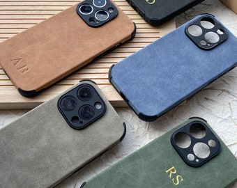 Personalized iPhone 15 Case Suede Case for iPhone 15 Pro/Pro Max Case 14 13 12 11 Pro Max Case Leather Phone Case - Gifts for friends