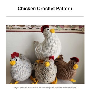 Chicken Crochet Pattern, English PDF Digital Download (read item details).