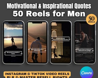 Motivational Instagram Reels for Men: PLR Faceless Videos (50 Pack)