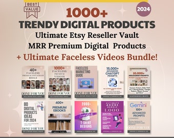 Etsy Reseller PLR Bundle, Faceless Reels, ChatGPT, Midjourney Prompts