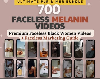 700 Faceless Melanin Videos: Black Women Reels, MRR PLR