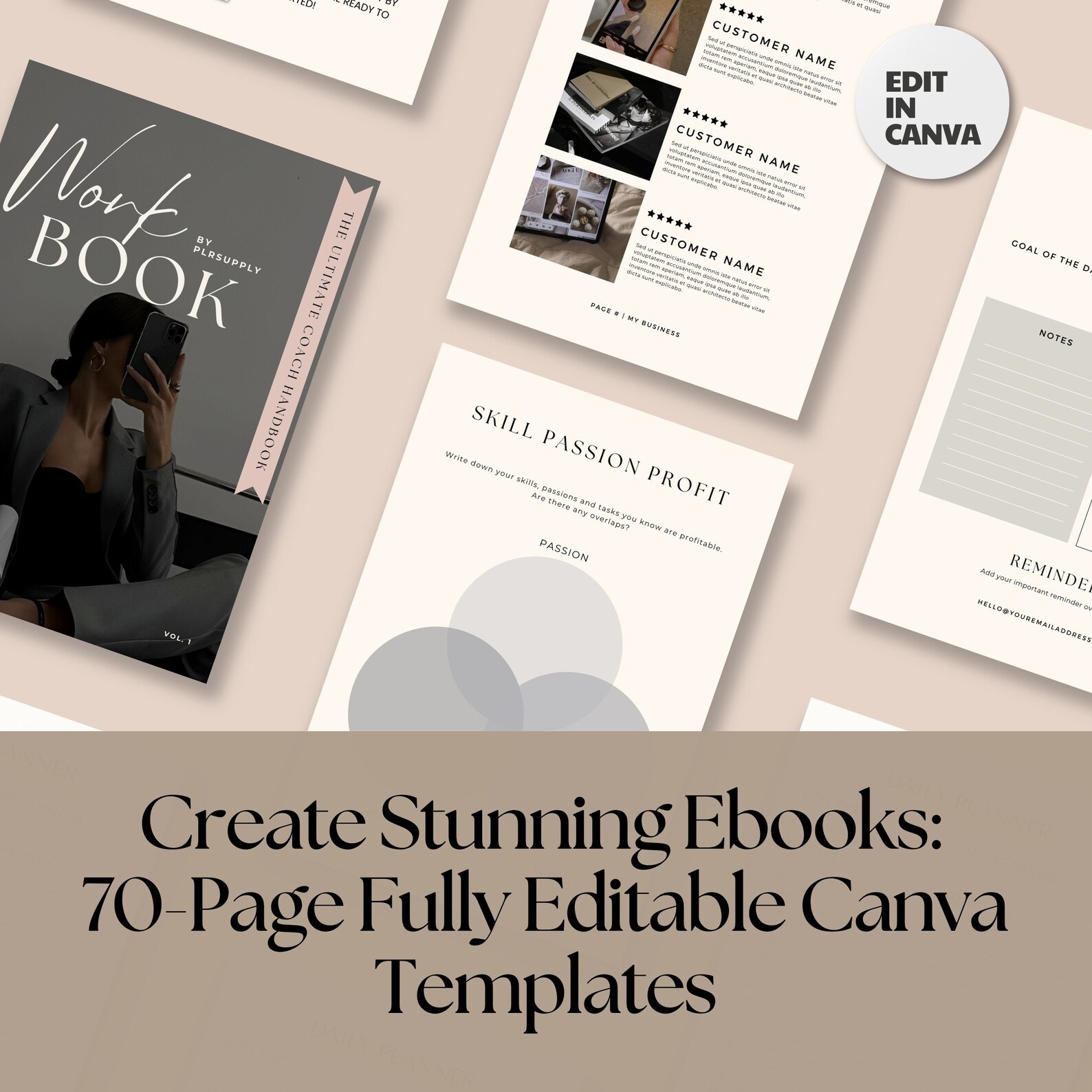 Ebook Template Coaching Workbook Canva Template Master Resell Rights ...