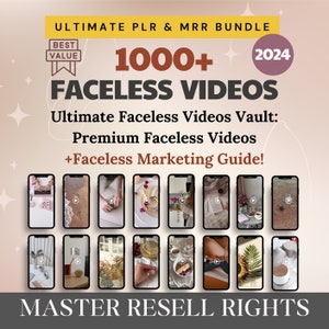 PLR Faceless Videos with Master Resell Rights, MRR PLR Digital Products Done For you to Sell On Etsy with Faceless Marketing Guide & Reels zdjęcie 1