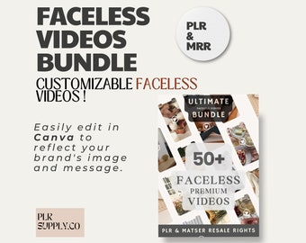 50+ Faceless Video Reels, PLR & MRR, Canva Templates (Digital Download)
