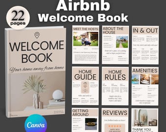 Airbnb Welcome Book Template: Editable Canva Guest Guide & Signs