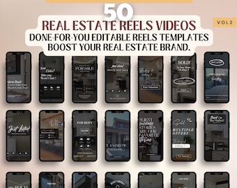 PLR Instagram Reels Real Estate Branding Videos Master Resell Rights Realtor Marketing  MRR Canva Template PLR Digital Products Etsy Sellers