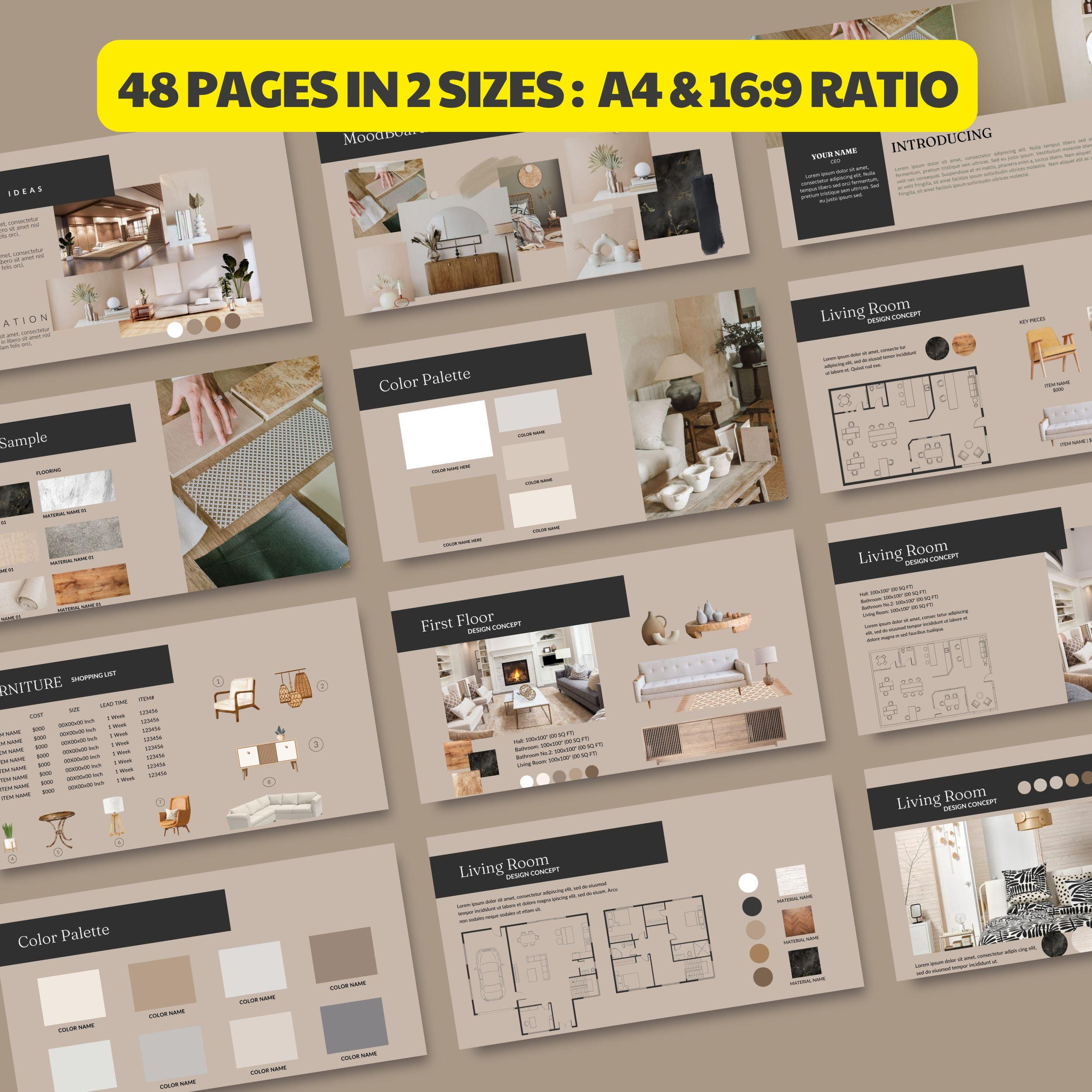 Interior Design Project Proposal Presentation: 46-page PLR Canva ...