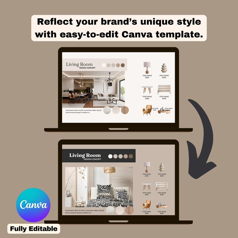 Interior Design Proposal Presentation Project : 46-page PLR & MRR Canva ...