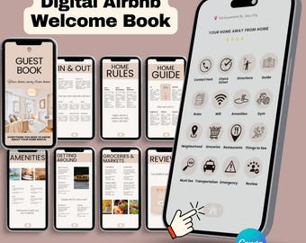 Interactive Airbnb Welcome Book: Mobile Guest Guide (Canva Template)
