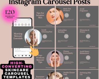 Skincare Instagram Carousel Templates: Esthetician Beauty Posts