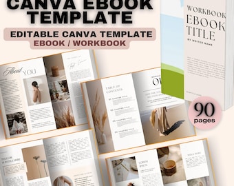 Canva Ebook Template: 90-Page Minimalist Coaching Workbook (PLR)