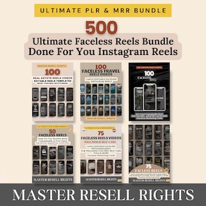 MRR Faceless Instagram Reels Coaching-Vorlagen Master Resell Rights & PLR Faceless Videos Instagram-Vorlagen Faceless Videos Verkaufen auf Etsy Bild 1