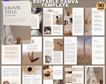 90-Page Minimalist Canva Ebook Template: Coaching Workbook (PLR)