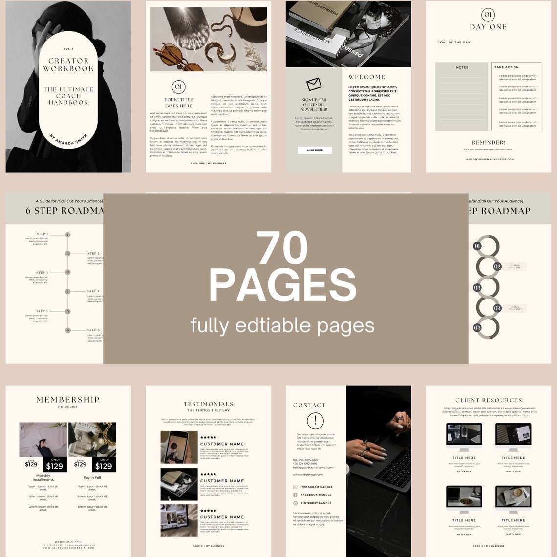 Ebook Template Coaching Workbook Canva Template Master Resell Rights ...