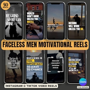Plantillas de Instagram Reels de hombres sin rostro motivacionales: Videos inspiradores sin rostro (PLR MRR)