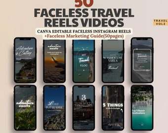 PLR Faceless Reels Master Resell Rights Travel Influencer MRR Faceless Marketing Branding Kit Instagram Reels Templates to Sell On Etsy VOL2