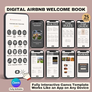 Airbnb Welcome Book Template Airbnb Digital Guest Book Host Guide Welcome Sign Mobile Book Template Guestbook Airbnb Host Rules Signage