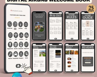 Airbnb Welcome Book Template: Digital Guest Guide (Canva Editable)