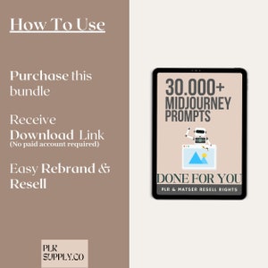 Midjourney Prompts Bundle Master Resell Rights PLR Digital Products to Sell On Etsy, Prompts Midjourney Art for Etsy Sellers PLR AI Prompts image 4