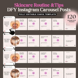 Skincare Instagram Posts Templates Beauty Carousel Posts Esthetician Templates Skin care Marketing Skincare Instagram Templates Posts DFY