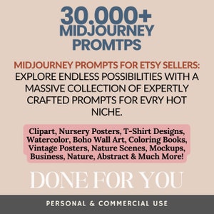 Midjourney Prompts Bundle Master Resell Rights PLR Digital Products to Sell On Etsy, Prompts Midjourney Art for Etsy Sellers PLR AI Prompts image 2