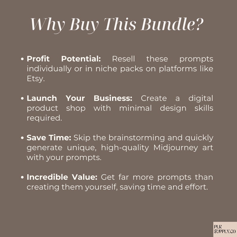 Midjourney Prompts Bundle Master Resell Rights PLR Digital Products to Sell On Etsy, Prompts Midjourney Art for Etsy Sellers PLR AI Prompts image 5