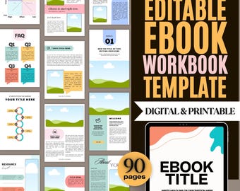 90-Page Pastel Canva Ebook Template: PLR Coaching Workbook (Digital)