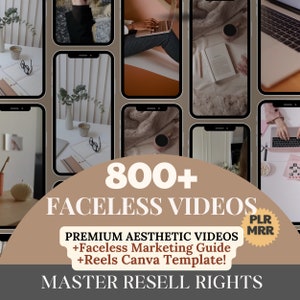 MRR Faceless Videos Master Resell Rights and PLR Reels Template Faceless Marketing Done For You to Sell On Etsy and Faceless Marketing Guide