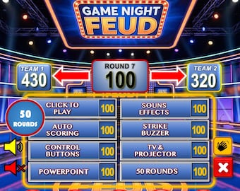 Friendly Feud Game Night, Office Party & Family Reunion Group Games for Adults and Families, Powerpoint