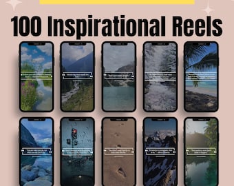 100 Inspirational Instagram Reels: Motivational Videos Quotes, MRR PLR Templates
