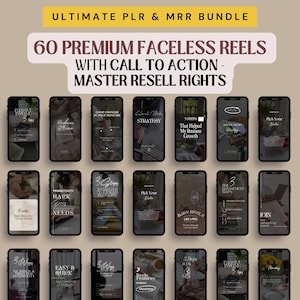 MRR Faceless Instagram Reels Coaching Templates Master Resell Rights & PLR Faceless Marketing Branding Kit Instagram Templates Sell On Etsy