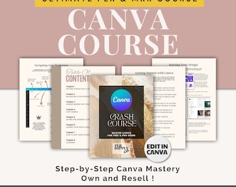 PLR Canva Crash Course Master Resell Rights Canva Guide Template Done For You Course Sell on Etsy PLR Digital Products Etsy Sellers MRR