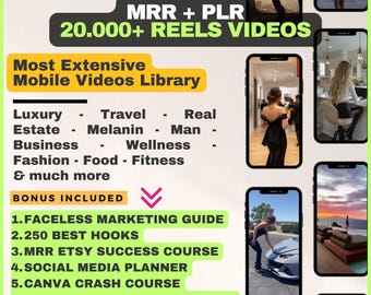 20,000+ Faceless Reels: Luxury, Wellness, & More (MRR)