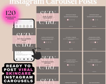 Skincare Instagram Carousel Templates: Esthetician Beauty Posts (Canva)