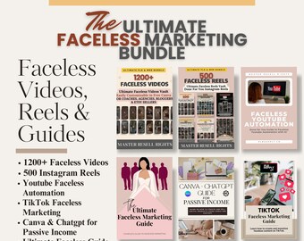 Faceless Marketing PLR Bundle: Videos, Reels, Course, Canva Template, MRR