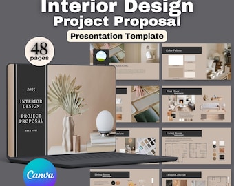 Interior Design Project Proposal Template: 48-Page Canva Presentation